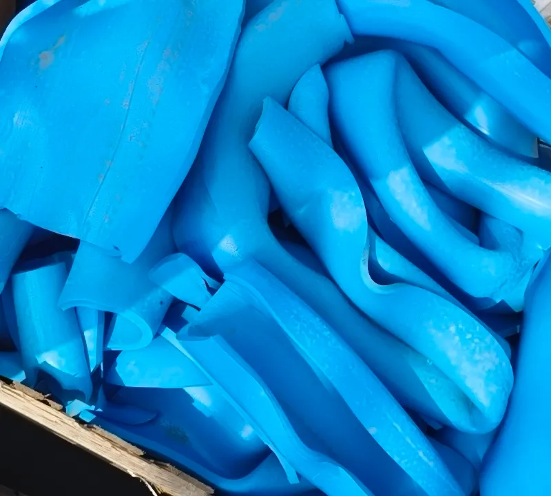 Crate of blue PVC pipe purges